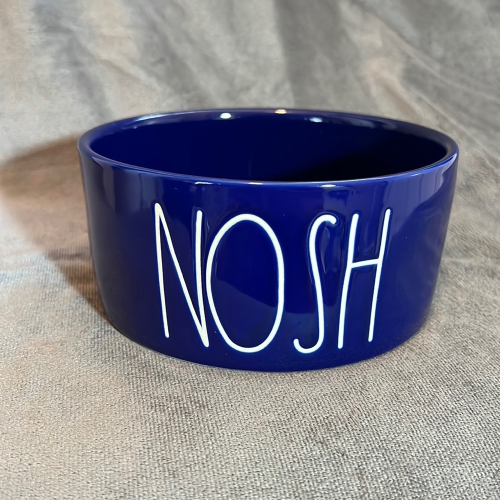 Rae Dunn Nosh Hanukkah Blue Ceramic Dog Bowl